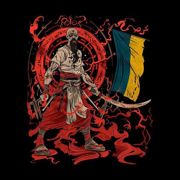 Футболка класична чоловіча/унісексВогняний Борець За Свободу Характерник BRT-1372 фото