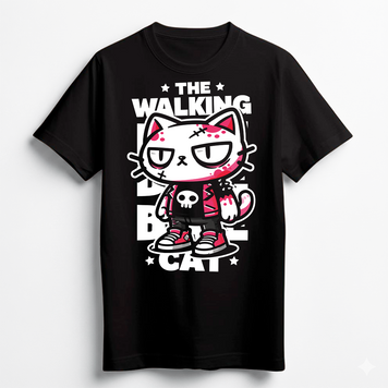 Футболка люкс оверсайзКіт-Зомбохід. THE WALKING CAT BRT-38977 фото