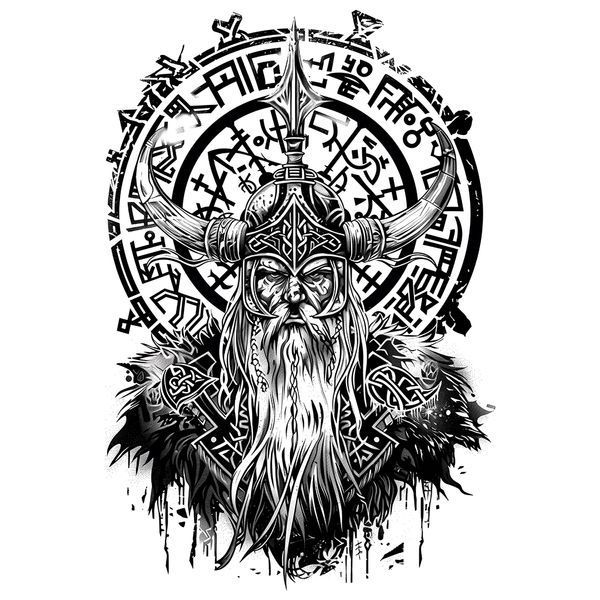 Футболка люкс оверсайзСтарий Мудрець Одін BRT-33313 фото